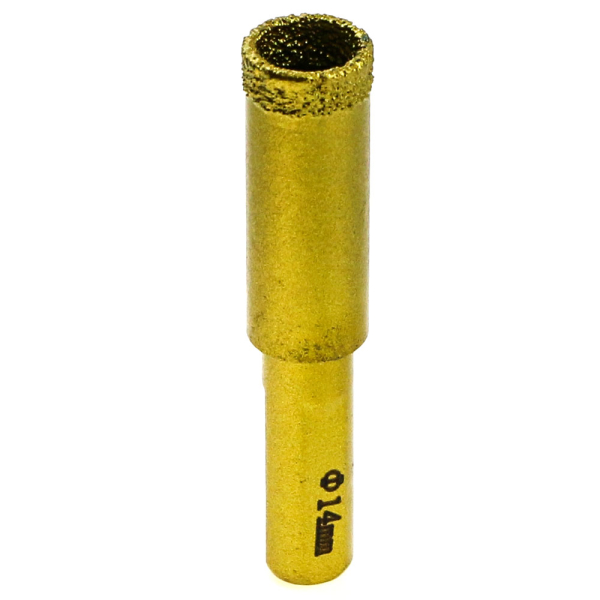 Алмазна коронка d 14 mm хвостовик d10 мм вакуумна