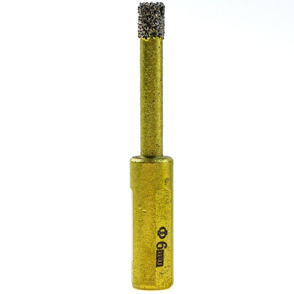 Алмазная коронка d 6мм хвостовик d10 мм вакуумное напыление