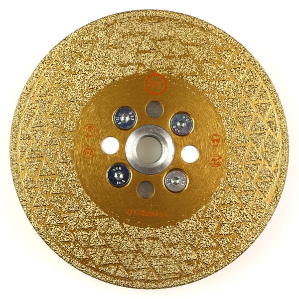 Диск алмазний двосторонній вакуумне напилення трикутники 125 мм М14