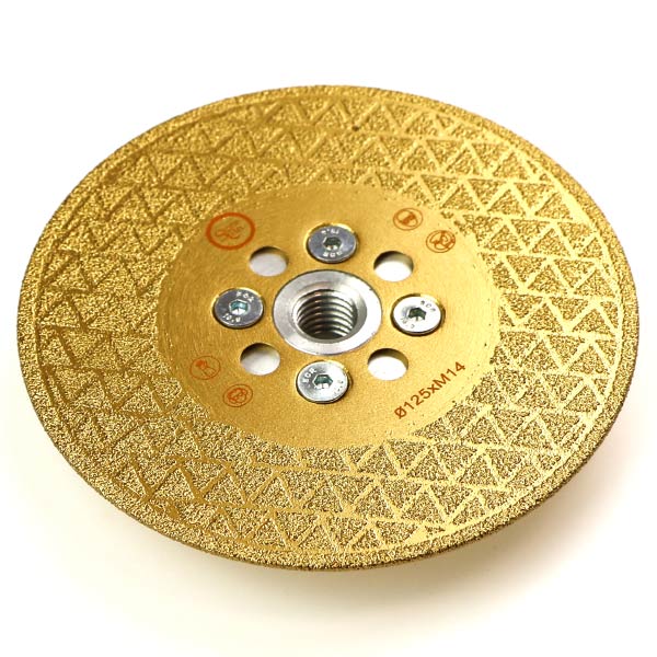 Алмазний диск двосторонній вакуумного напилення 125 мм М14 (трикутники)